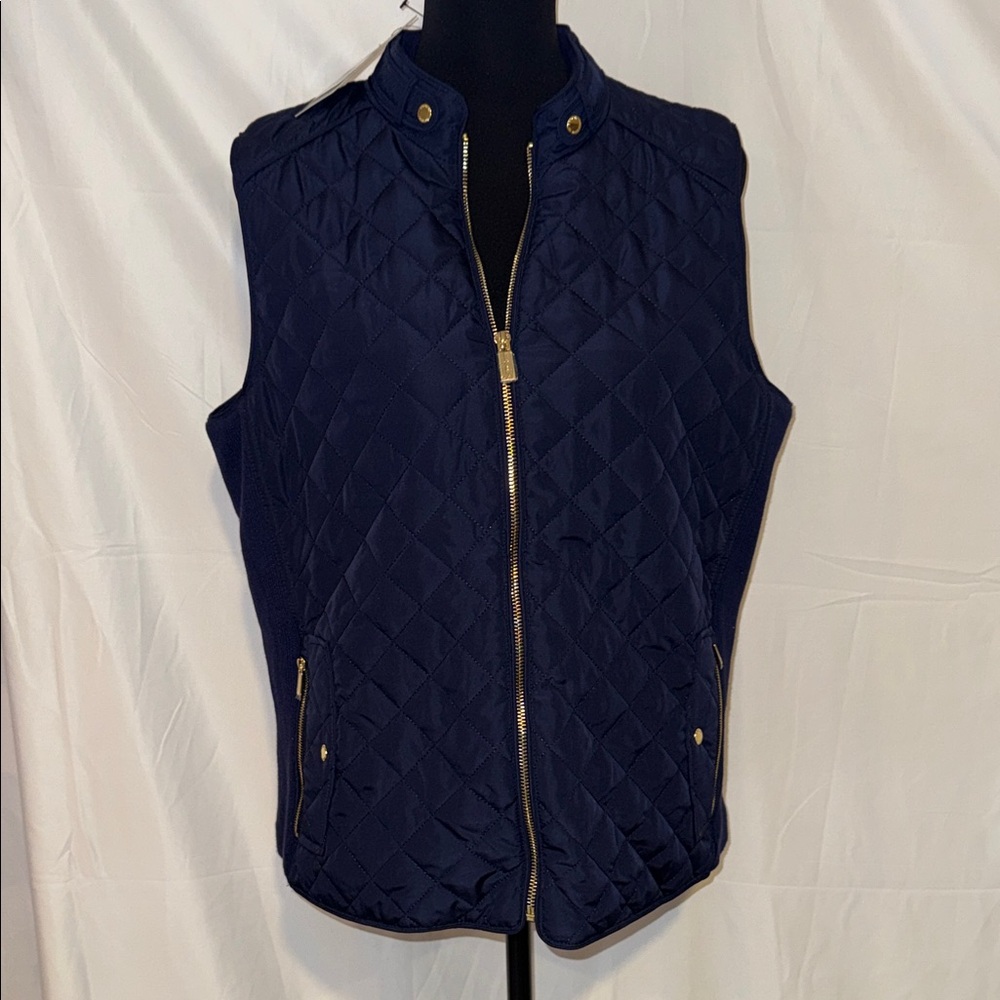 Navy Quilted Vest Jones New York
